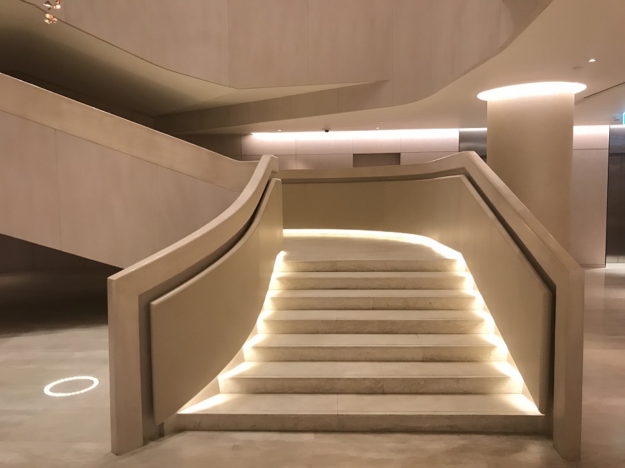beige marble steps